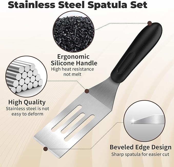 Small Spatula,Stainless Steel Spatula,Metal Spatula for Cooking with Heat Resistant Handle,Metal Spatulas for kitchen use for Pancakes?갟asagna?갃rownies?갅ake and Cookie