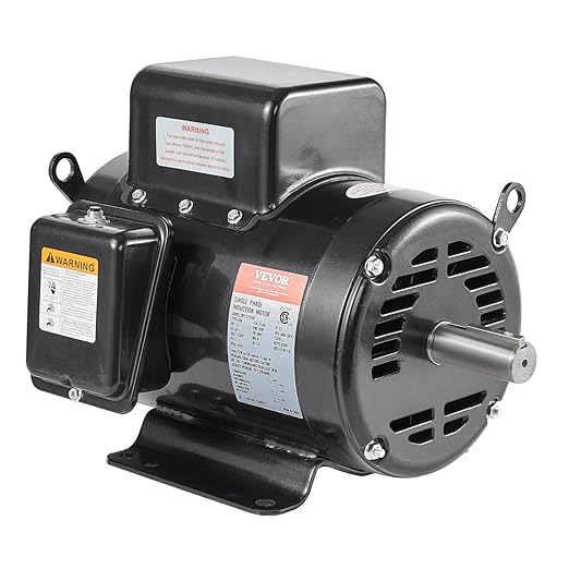 VEVOR 7.5HP Air Compressor Motor, 230V 31.6 Amps Electric Motor, 3450RPM 184T Frame, 1-1/8" Keyed Shaft, 2.75" Shaft Length for Air Compressors, Single Phase, CCW/CCW (Factory Setting is CCW)