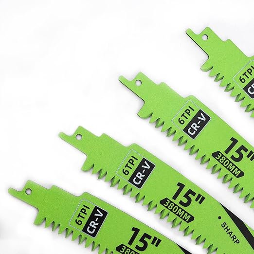 Japanese Teeth Reciprocating Saw Blade 12Inch - Saber Saw Blades Wood Pruning, 2pcs Curved Edge 6TPI for Tree Trimming, Wood/PVC Pipe Cutting, Cr-V Sabre Blades