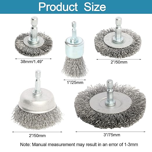 12 Pack Carbon Steel Wire Wheel, Cup, Pen Brush Set with 1/4-Inch Hex Shank for Rust Removal, Corrosion and Scrub Surfaces