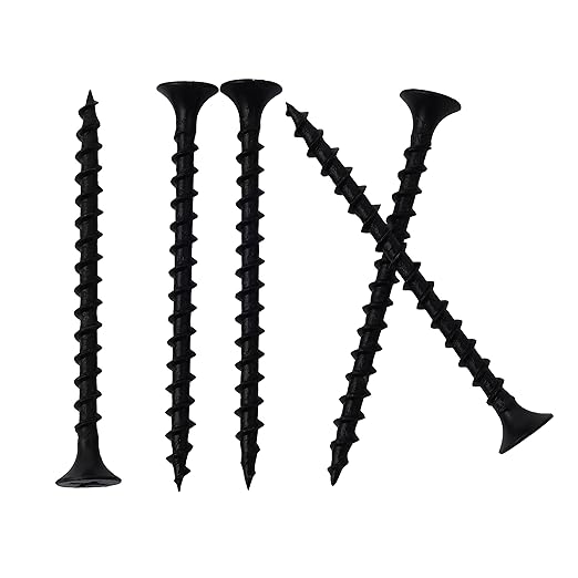 120pcs #6 횞 2 inch High Hardness Drywall Screws, Black, Coarse Thread, Phillips Drive, Bugle Head, Black Wood Screws, Wood and More (2 in, 120)