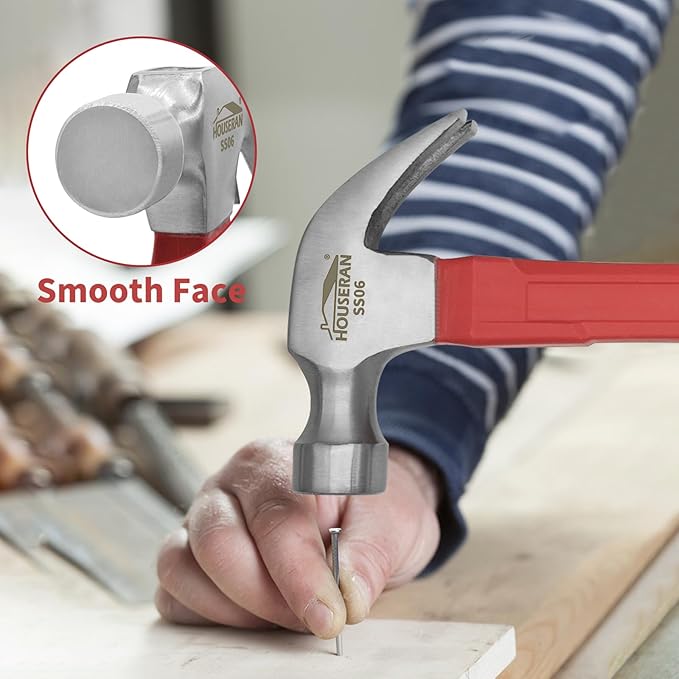 24 oz Claw Hammer-Straight Rip Claw with Smooth Face-heavy Duty Hammer with Soft Grip Handle