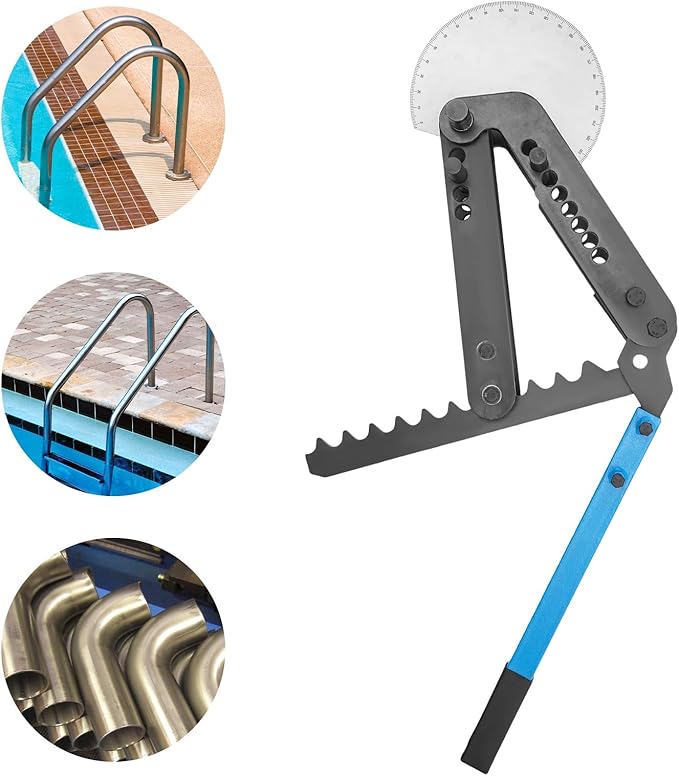 Tube and Pipe Bender Head 0-120째 Manual Pipe Bender with Multiple Adjustment Holes and Long Handle Tube Bender Replacement for Construction Machinery Decoration