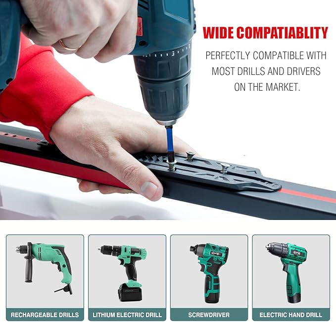 NORTOOLS 38PCS Impact Screwdriver Bit Set,Phillips, Pozi and Torx wih 1/4??Hex-Shank Drill Bits, S2 Magenetic Nut Driver Set for Impact Drills and Power Screwdrivers, Extendable bit Holder