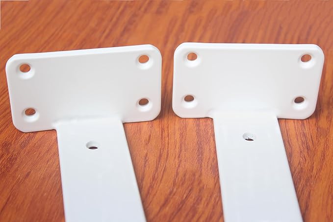 8 Pack - 11 inch White Hidden L Shelf Bracket (1/5 Inch Thicked) Iron Floating Shelf Brackets Rustic Industrial Metal Brackets for Shelf Support