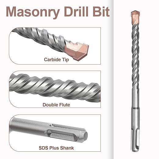 9/16 x 11 inch (14x280mm) SDS Plus Masonry Drill Bit, Rotary Hammer Drill Bit,Concrete Drill Bit for Concrete, Brick, Block,9/16 x 8.5 x 11 inch