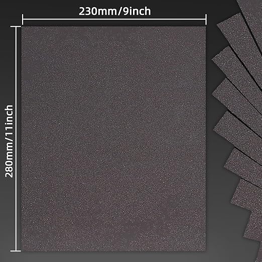 400 Grit Sand Paper, 9 x 11 Inch, 25 Pcs Wet Dry Sandpaper Sheets, Silicon Carbide for Wood, Metal, Automotive Sanding and Polishing, Waterproof and Durable