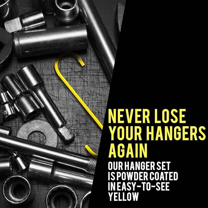 Mission Automotive Heavy-Duty Steel Brake Caliper Hangers - Durable 1/4 in Steel - Yellow, 8.4 in Depth - Powder-Coated & Caliper Hooks - Quick Brake Servicing & Automotive Hooks