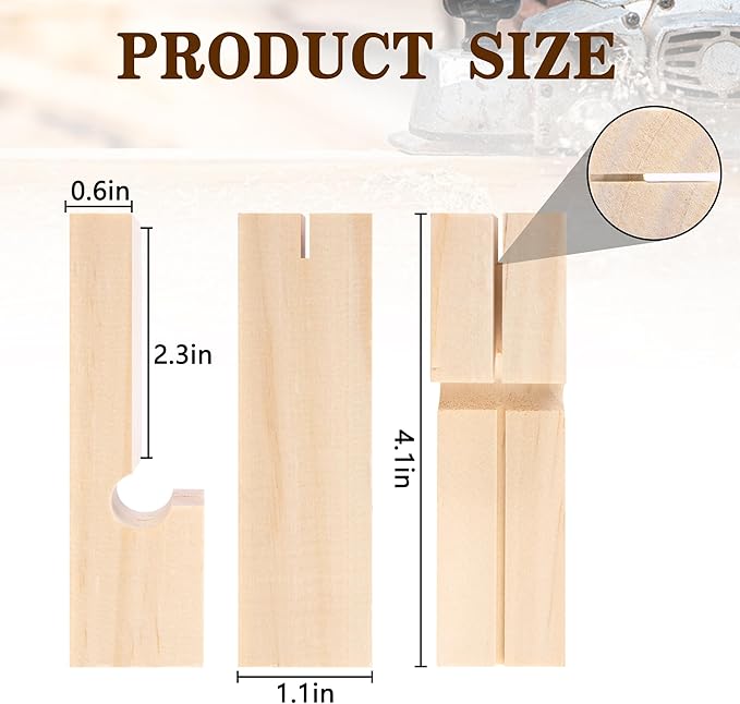 RUBII 6 Pcs 4 Inch Wood Masonry String Line Block, Portable Wooden Masons Line Blocks, Concrete Line Blocks for Bricklaying Tool Straight Line Stabilizer