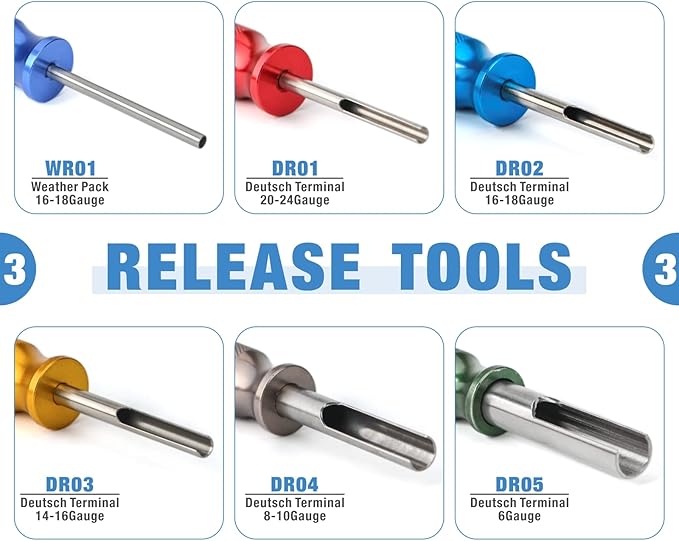 iCrimp Deutsch Terminal Crimp Tool Kit, Close Barrel and Open Barrel Crimper, Deutsch Removal Extraction Tool for Deutsch DT Connectors, Solid & Stamped Contacts, Delphi Weather Pack Terminals-12PCS