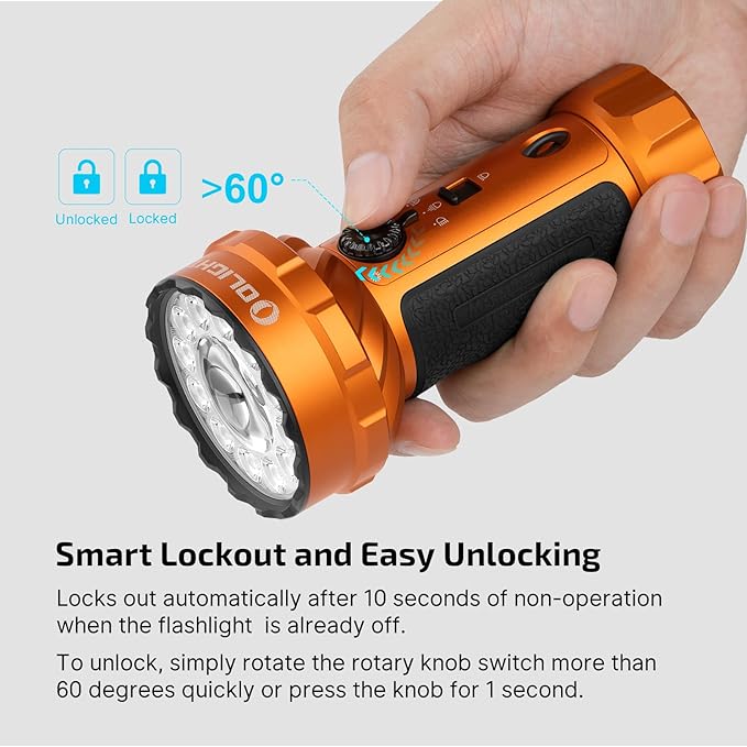 OLIGHT Marauder Mini 2 Bright Flashlight 10,000 Lumen with 750 Meters Beam Distance, Rechargeable Light with Dual Charging & 5 Lighting Modes for Outdoor, Camping, Emergencies (Orange)