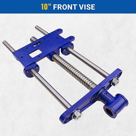 Yost Vises F10WW Woodworker's Vise | Front Vise | 10 Inch Woodworking Tool | Cast Iron Body Construction with a Solid Steel Main Screw | Blue
