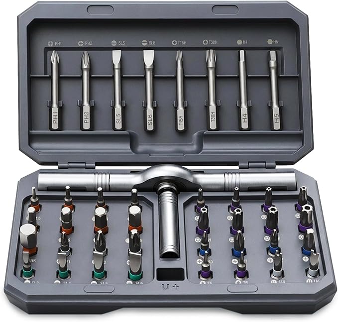 42 in 1 Magnetic Ratchet Screwdriver Set,Multi Bit Ratcheting Screw Driver kit,Precision Precision Screwdriver Case,Portable Compact Tool Kit for Home Repairs, Electronics,Furniture,Bicycle