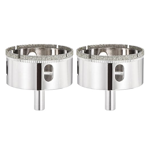 PATIKIL 2pcs 2" (50mm) Diamond Hole Saw, Glass Diamond Hole Cutters Hollow Core Drill Bits for Fiberglass, Tile, Porcelain, Ceramic