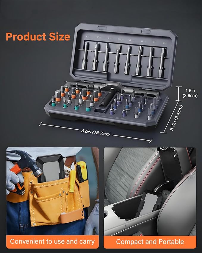 42 in 1 Ratchet Screwdriver Set, Magnetic Screwdriver Set, DIY Multi Bit Magnetic Drive Set with Detachable Ratchet Handle, Portable Compact Repair Tool Kit for Furniture Computer Bicycle