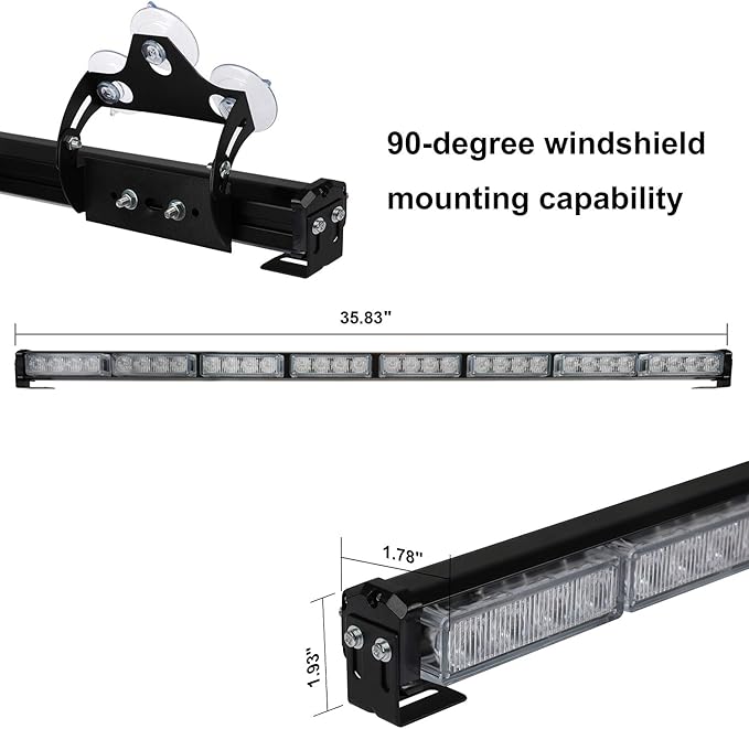 ASPL 36" 32LED Traffic Advisor Light Bar Warning Emergency Strobe Light Bar Directional Flashing Emergency Caution Lighting Led Safety Lights with 16 ft Straight Cord (Red/Blue)
