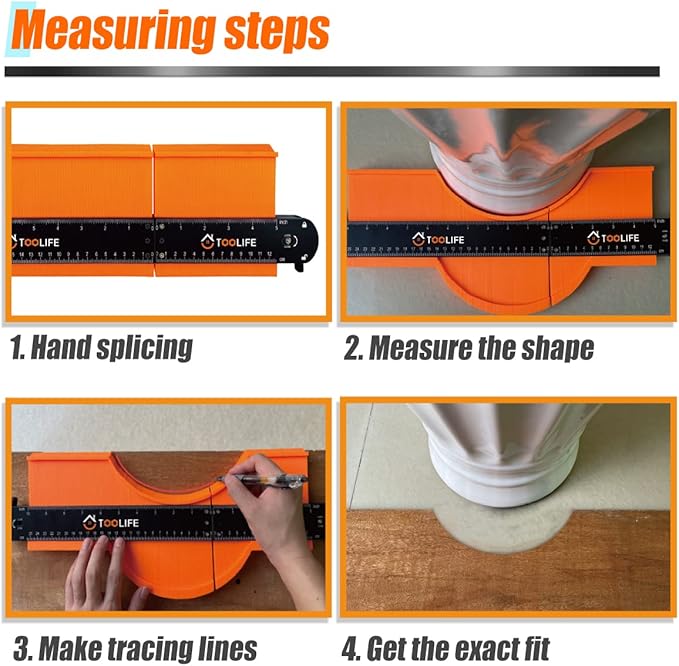 TOOLIFE Connectable Contour Gauge with Lock, Stocking Stuffers竊똆ifts for Men Him Husband Dad,Woodworking Tools for Flooring竊?Cool New Measuring Tool for odd Shape, Christmas Gifts Anniversary Birthday