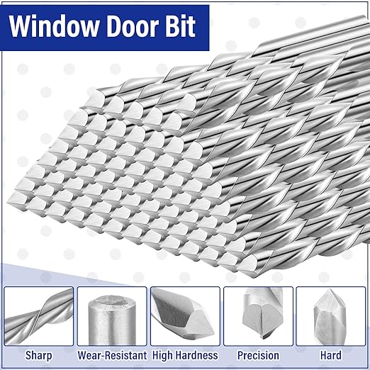 Tondiamo 10pcs 1/4" Drill Bits Drywall Cutting Bit Hss Twist Drill Bits Router Tools Cut Window and Door Openings in Drywall for Use with Spiral Saw