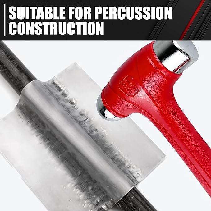 C&T 3 Piece Ball Peen Hammer, 16oz 32oz 48oz, Fiberglass Handle hammer for Ball Peen, Blow Striking Ball Pein Hammer Handle Tool with Forged Steel Construction for Metal Working
