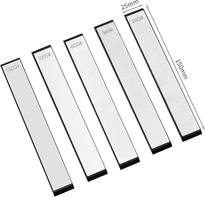DMD 5-Piece Diamond Sharpening Stone Set for RUIXIN PRO RX-008 & RX-009 Fixed-Angle Systems | Grits 240#, 360#, 600#, 1000#, 1500# | Precision Honing for Kitchen & Outdoor Blades