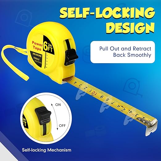 Xuhal 48 Pcs 6 ft Mini Tape Measure Bulk Measuring Tape Imperial and Metric Pocket Self Locking Easy to Read with Inches and Centimeters for Designer Decorator