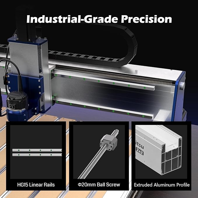 Genmitsu PROVerXL 2X2 CNC Router Machine, 2' x 2' CNC Machine with 710W Spindle, Closed-loop Stepper Motor, for Wood Metal Carving, WiFi & APP Supported, Work Area 26.76'' x 26.76'' x 4.44'