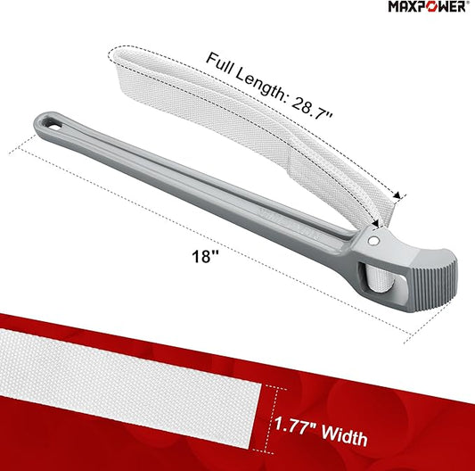 MAXPOWER Strap Wrench, 18-inch Handle Adjustable Strap Wrench, Nylon Strap Pipe Wrench for Replacing Oil Filter, Water Filter, PVC Junctions