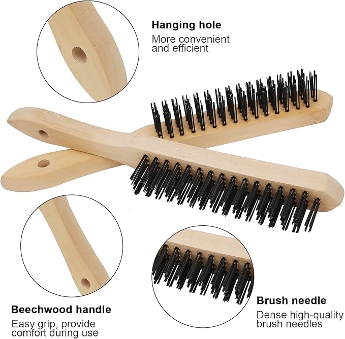 Welding Chipping Hammer with Coil Spring Handle,10.5",Cone and Vertical Chisel,11" Wire Brush