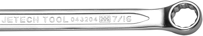 Jetech 7/16 Inch Combination Wrench, Industrial Grade Cr-V Steel Spanners with Precise 12 Point Opening, Off-Corners Design