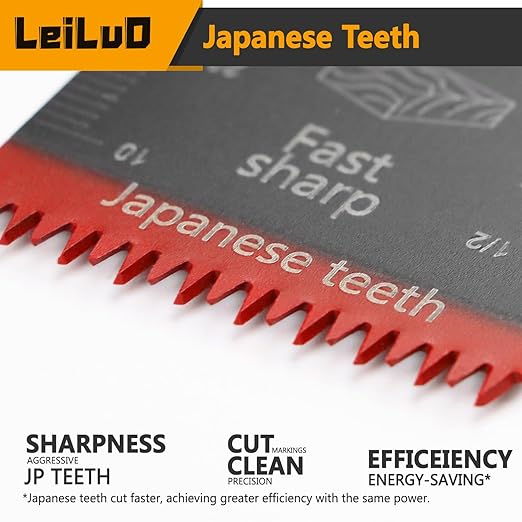 LEILUO 50 Pcs Multitool Blade for Wood Nails Drywall Titanium Oscillating Saw Blades Japanese Tooth Oscillating Tool Accessories with Storage Bag Compatible with DeWalt Makita Dremel and More