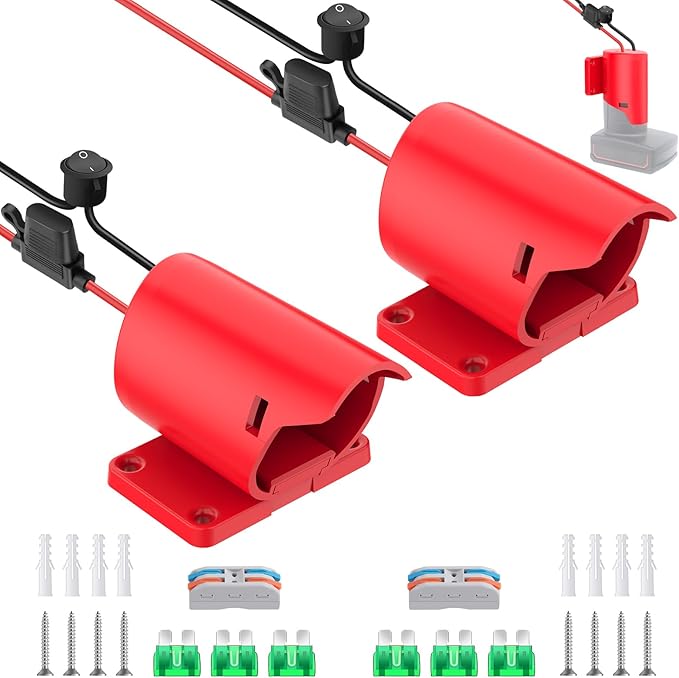2 Packs Power Wheel Adapter for Milwaukee M12 Battery Adapter 12V Power Wheel Battery Conversion Kit with Fuse & Switch & Wire Terminals 12AWG Wire for DIY Ride On Truck and Rc Toys