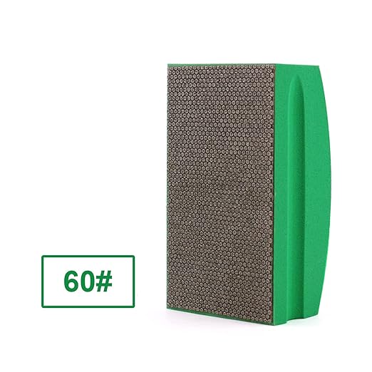 Diamond Hand Polishing Pads Foam Back for Glass Granite Marble Concrete Stone Sanding and Polishing (60 Grit)