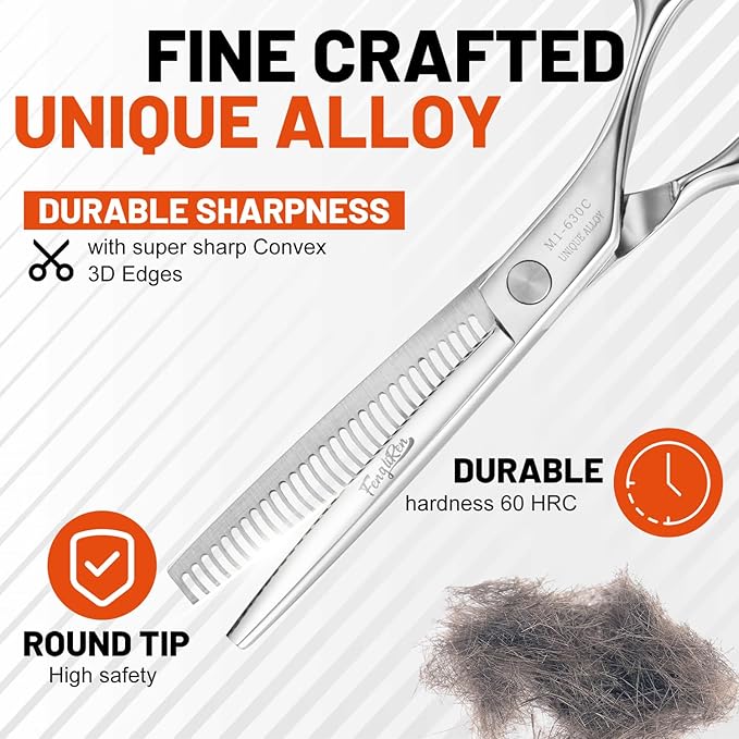 High-end Professional Hair Thinning Scissors Hair Cutting Teeth Shears Barber Hairdressing Texturizing Scissor Extremely Very Sharp 6 Inch Stainless Steel Alloy For Men,Women,Salon & Home