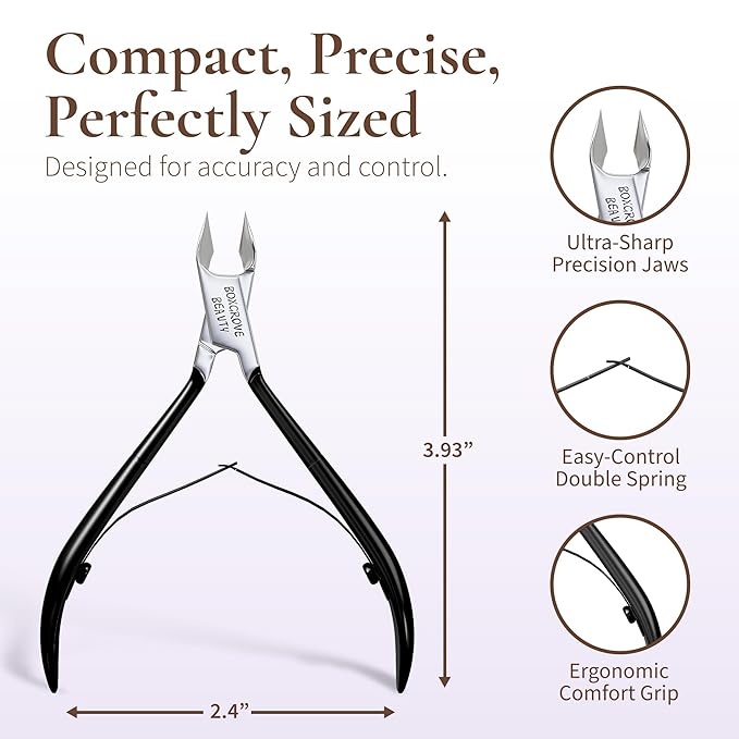 Professional Cuticle Cutter & Pusher Trimmer Manicure Tools with Double Spring ??Perfect Nail Care Tool for Manicure & Pedicure Beauty at Home/Spa/Saloon