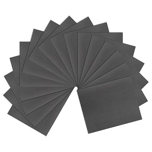 HARFINGTON 15pcs Sandpaper 180 Grit 9 x 11 Inch C-Weight Backing Silicon Carbide Abrasive Wet Dry Sanding Sheets for Wood Finishing, Metal Sanding, Automotive Polishing