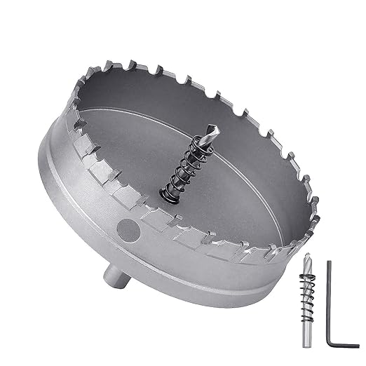 105mm (4-1/8 inch) Metal Steel Hole Saw with 2 Drill Bits, Hole Cutter for Thick Metal,Stainless Steel,Iron and Wood (105mm (4-1/8 inch))