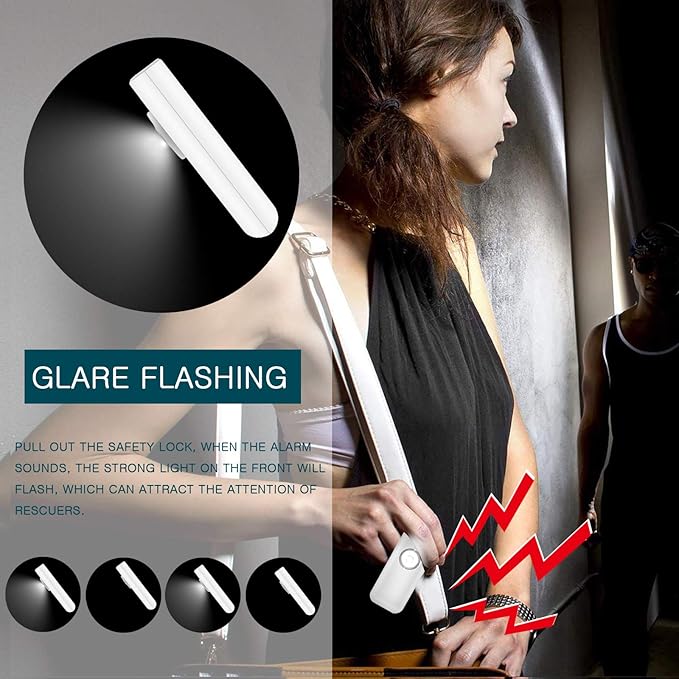 Thopeb?밫he Original Personal Safety Alarm for Women Self Defense ??Elders & Kids Self Defense Keychain Siren ??135dB Loud Siren Bird Sound ??Cute Key Chains Protection (White)