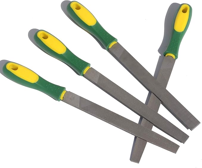 ASNOMY Heavy Duty 8“ Steel File and Rasp Set with Rubber Handles，High Carbon Steel Rasp & Flat Metal File for Wood, Metal, Steel, Plastic