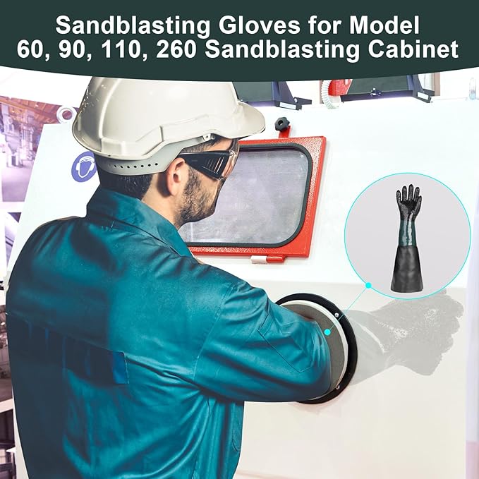 23.6" Blast Gloves for Abrasive Blasting Used on Sandblasting Sandblaster Sand Blast Cabinet