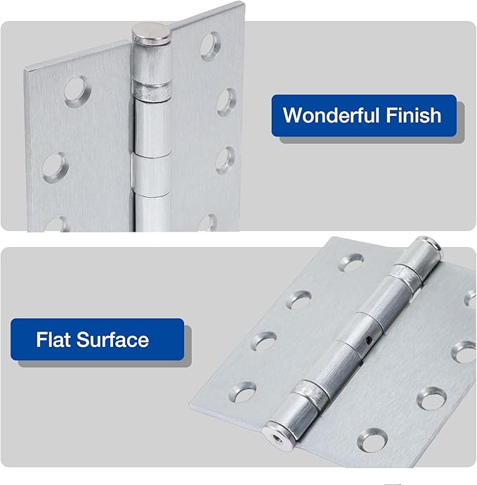 1 Pack Satin Chrome 4 Inch Heavy Duty Commercial Ball Bearing Door Hinges