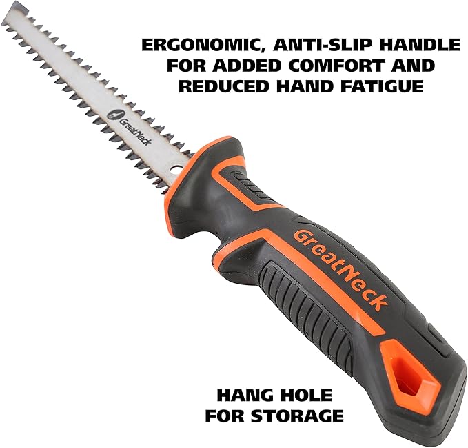 GreatNeck 74031 Double Edge Jab Saw and Sheath, Drywall Cutting Tool, Double Sided Saw, Sheetrock Jab Saw, Durable Sheath Included