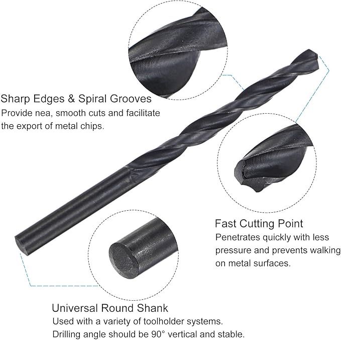uxcell Metric Tap and Drill Bit Set, M7 x 1 Thread Tap & 6mm Black Oxide Twist Drill Bit, Straight Flute Tap Tapping Threading Repair Tool Kit