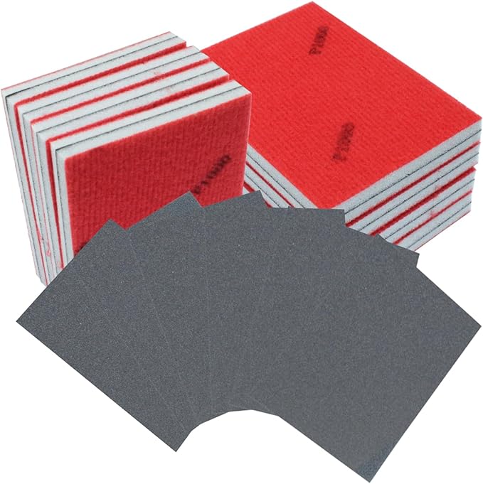 20Pcs 1000 Grit Sanding Sponge, 4" x 3" Soft and Cozy Sponge Wet Dry Sandpaper, Ultra Fine Grit Sanding Sponge for Smooth Finishing