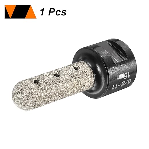 HARFINGTON Diamond Finger Bit 15mm Dia Dry Core Bit with 5/8"-11 Thread Diamond Chamfer Bit for Enlarging Shaping Milling Existing Holes on Porcelain Tile Ceramic Marble Countertop, Black