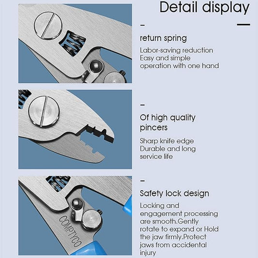 FYBOPTWU - 3 pcs 3 Hole Fiber Stripper Stainless Steel CFS-3 Fiber Optic Stripper 3 Port Hole Fiber Optic Stripping Tool with 6" handle, Blue