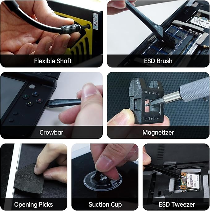 All Metal Small Ratchet Screwdriver Set, JAKEMY Portable Ratcheting Screwdriver Kit with 90 Magnetic Bits and Opening Pry Tool for Laptop, Computer, MacBook, Phone, Watch, Console, Eye Glasses, DIY