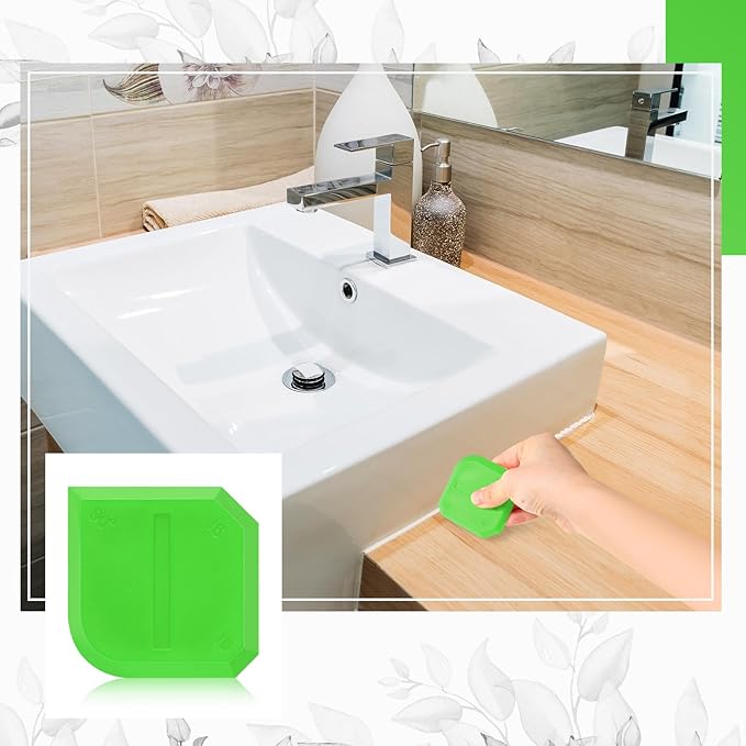 Outus 2 Pieces Caulking Tool Set Silicone Sealant Grout Tool for Kitchen Bathroom Floor Sealant Sealing (Light Green)