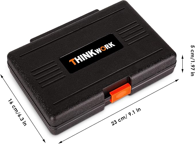 THINKWORK Bolt Extractor Kit, 18-Piece Nut Extractor Socket Set, 3/8" Drive Rounded Bolt Remover, Lug Nut Removal Tool for Damaged, Rusted, Rounded-Off, Stripped Fasteners