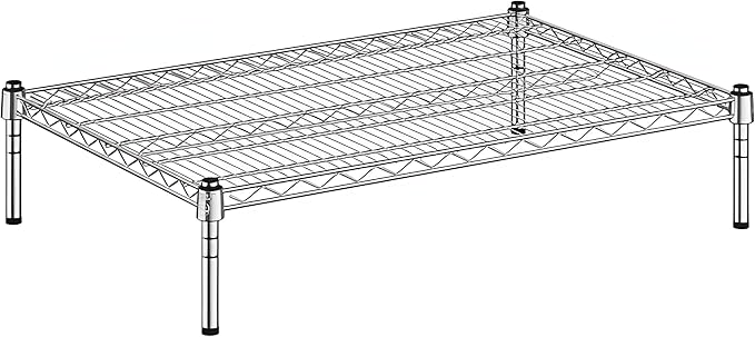24" x 36" x 8" Chrome Wire Storage Shelf, Dunnage Rack, Commercial 1 Tier Small Shelf
