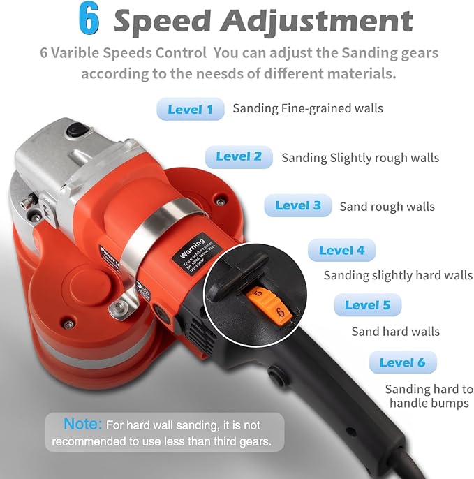 Electric Diamond Polisher Machine+Telescopic Rod 3800W 6 Speed Gears Triple Head Concrete Diamond Grinder for Metal,Stone,Cement Brick Surface Grinding,Epoxy Resin Removal Rock Granite